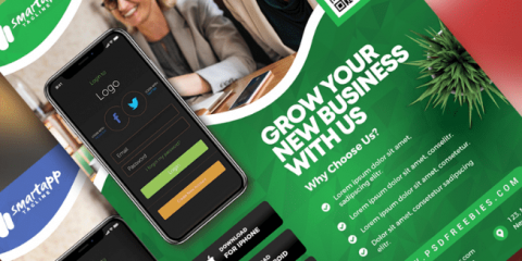 Mobile APP Free PSD Flyer Template
