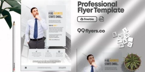 Free Clean Business Ad Flyer Template in PSD