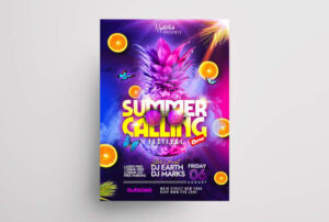 Summer Vibe Party Free Flyer Template (PSD)